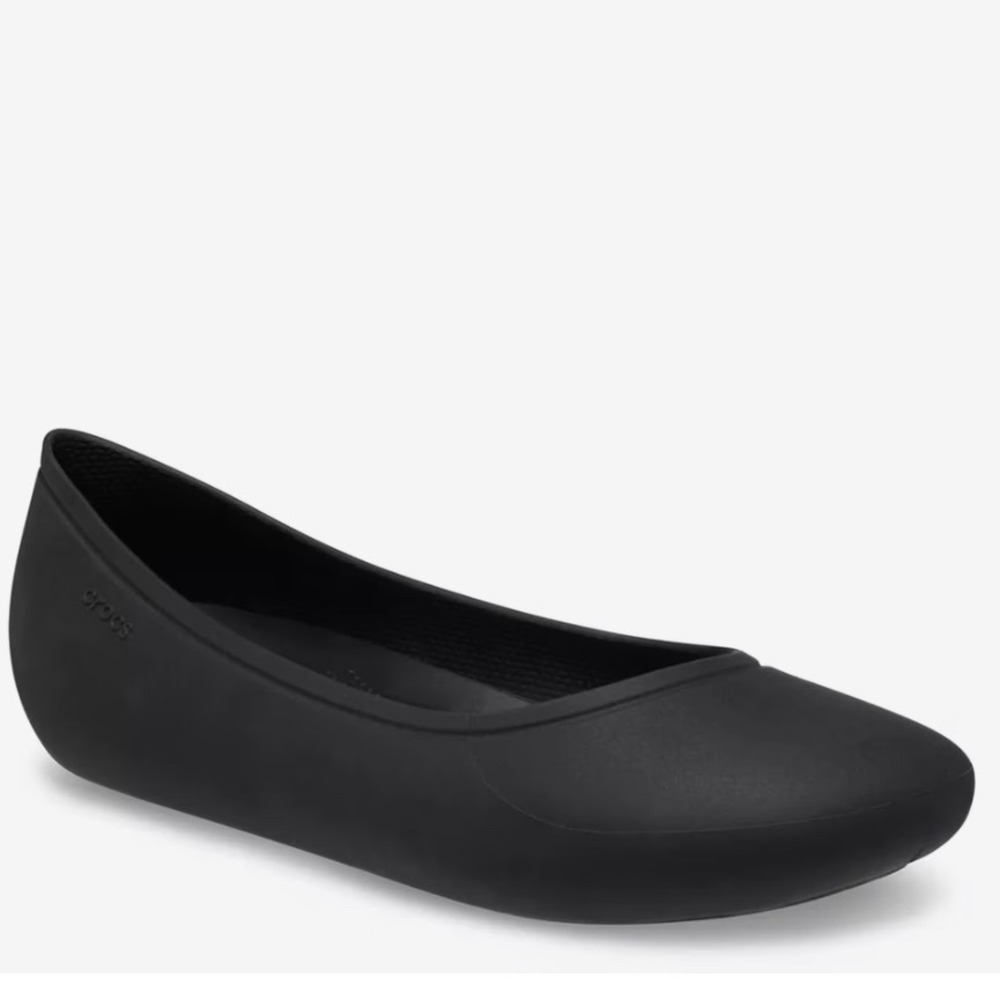 Crocs Brooklyn Black Comfort Ballet Slip On Flats Women's Size 8